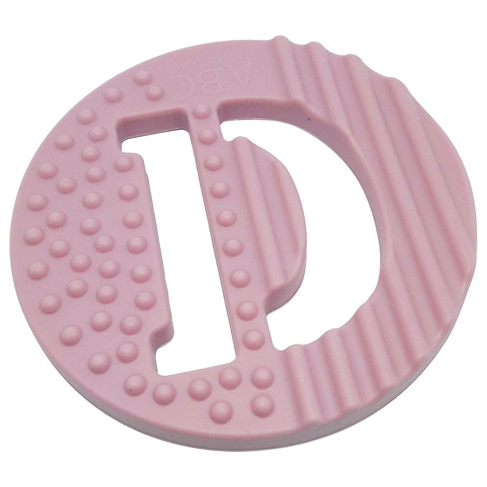 One.Chew.Three - Alphabet Chews Silicone Teething D - Pink