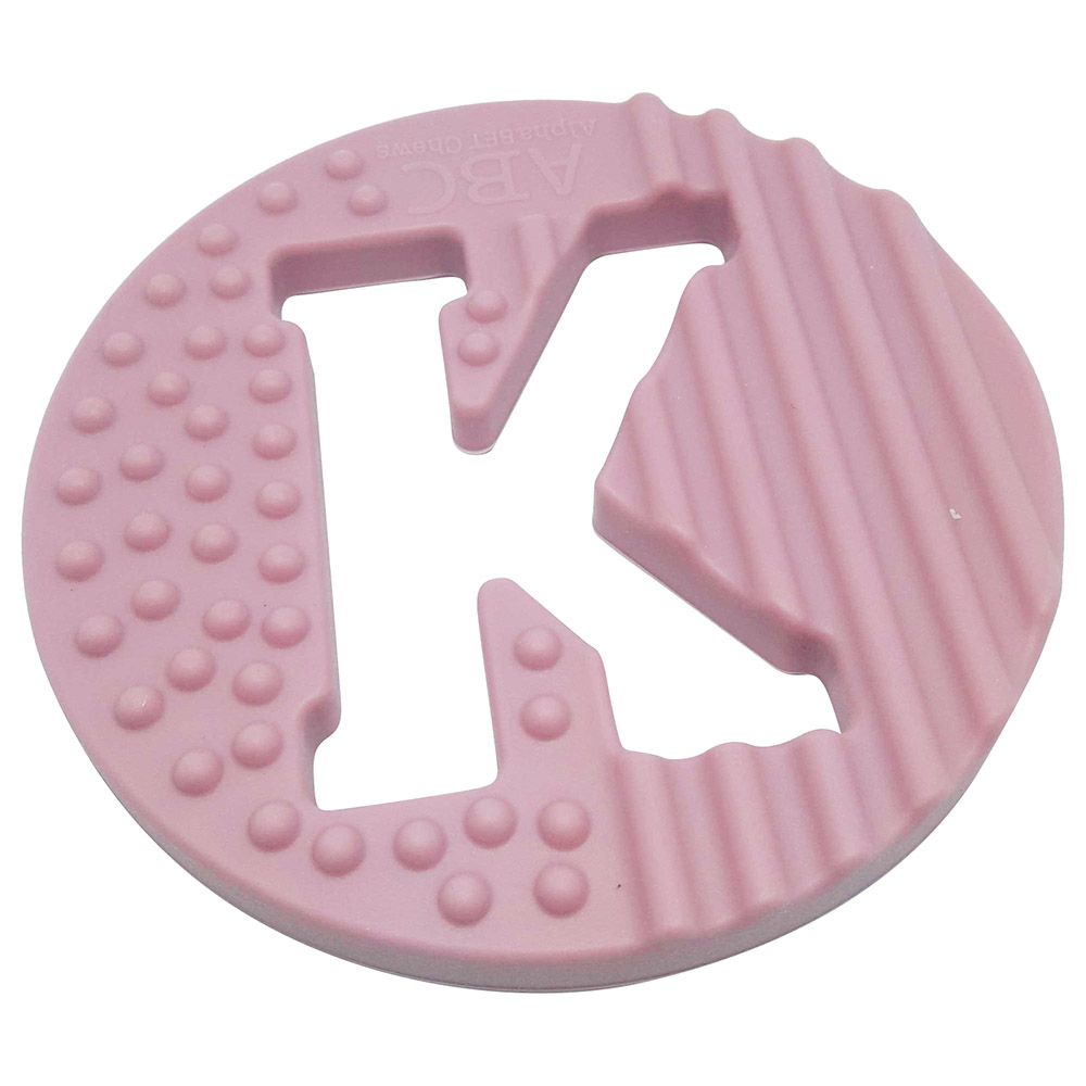 One.Chew.Three - Alphabet Chews Silicone Teething K - Pink