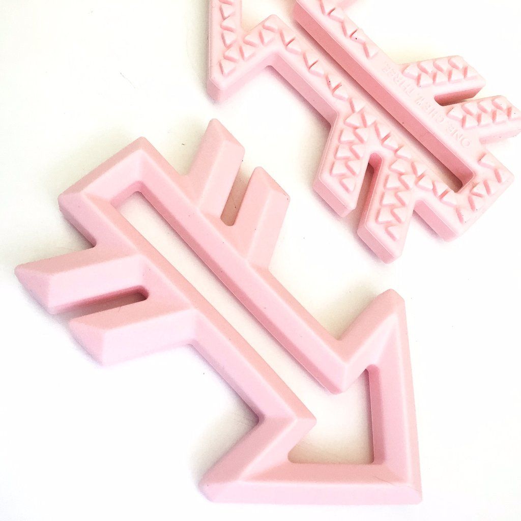 One.Chew.Three - Arrow Silicone Teethers - Pink