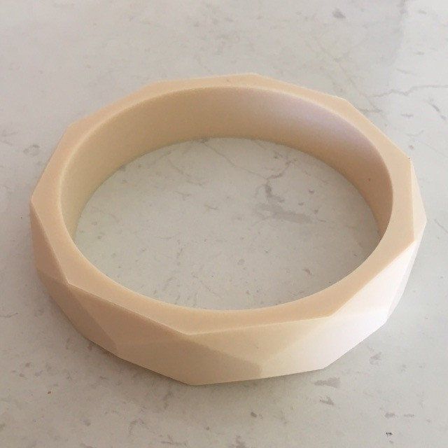 One.Chew.Three - Geo Teething Bangle - Cream