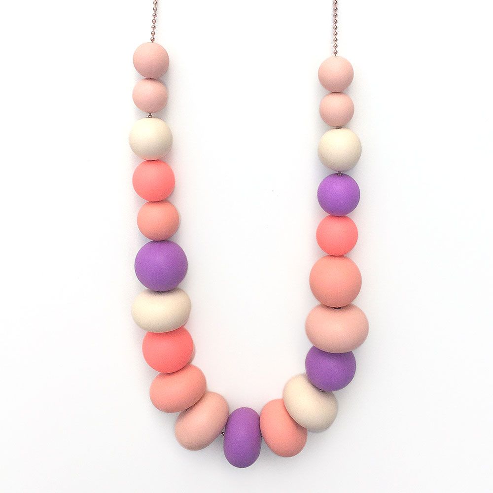 One.Chew.Three - Olivia Teething Necklace - Coral