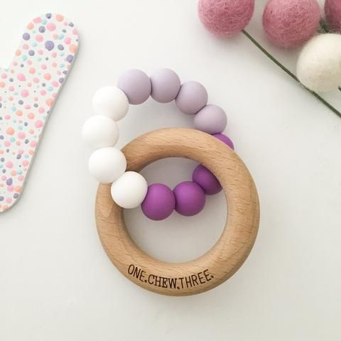 One.Chew.Three - Duo Teether - Purple Ombre