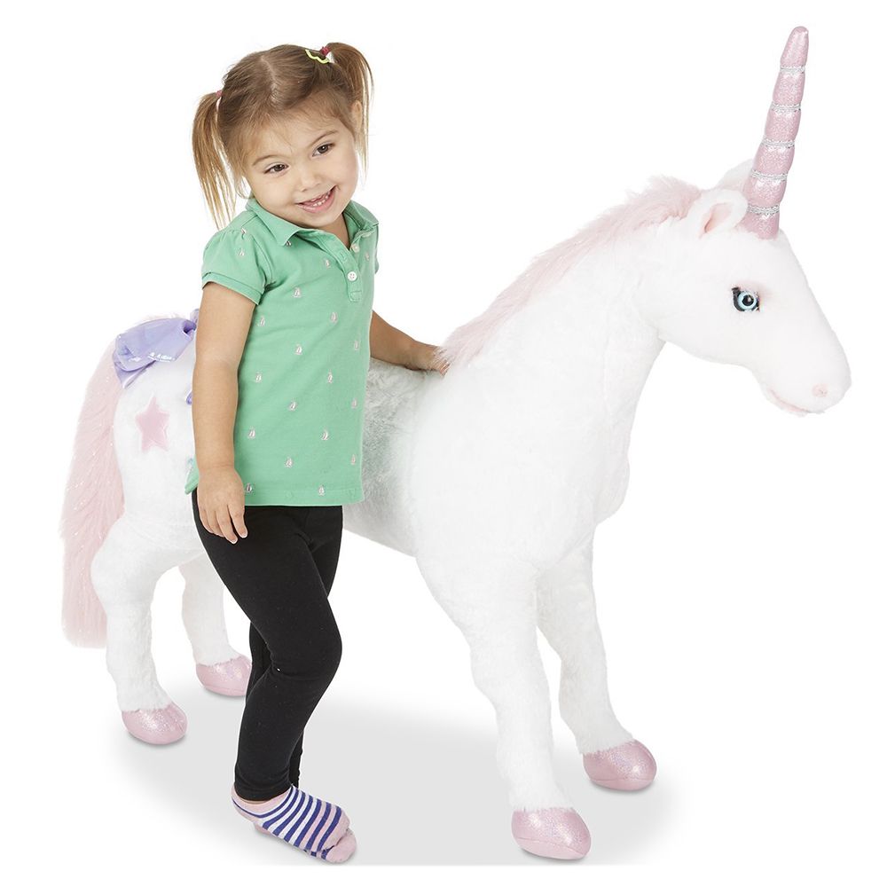 Melissa & Doug - Unicorn Jumbo Stuffed Animal - White