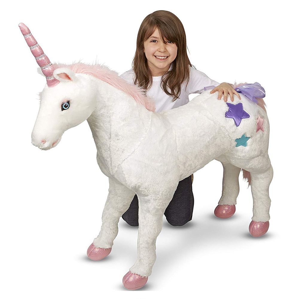 Melissa & Doug - Unicorn Jumbo Stuffed Animal - White