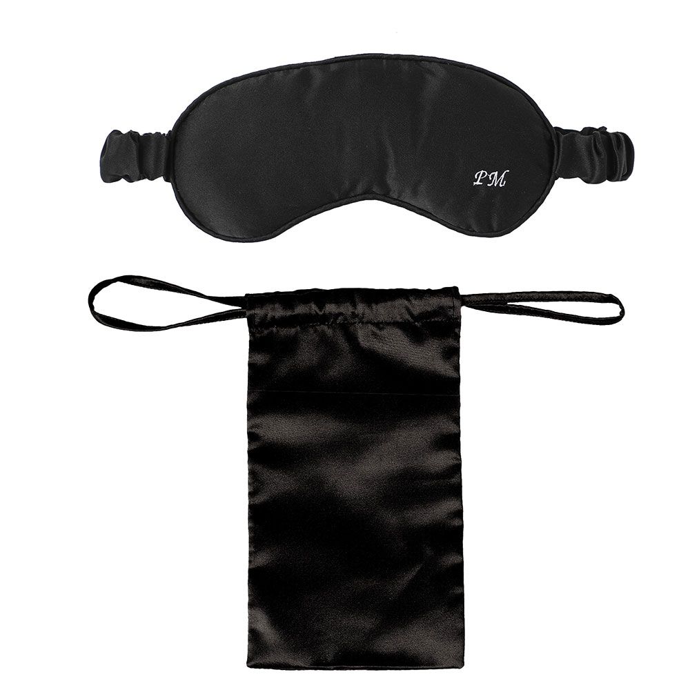 Regal Fabrics - Personalized Silk Eye Mask - Black 