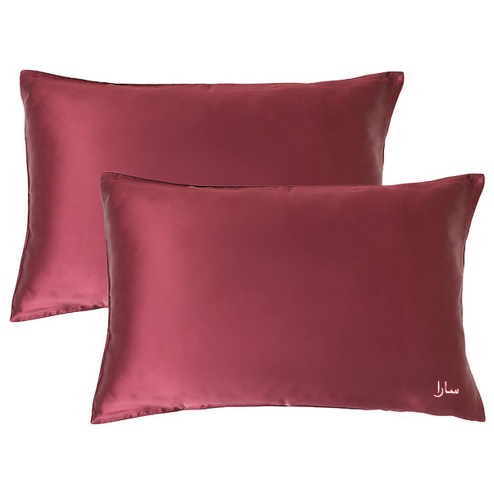 The Lumiere Co - Custom Arabic Queen Silk Pillowcase - Red