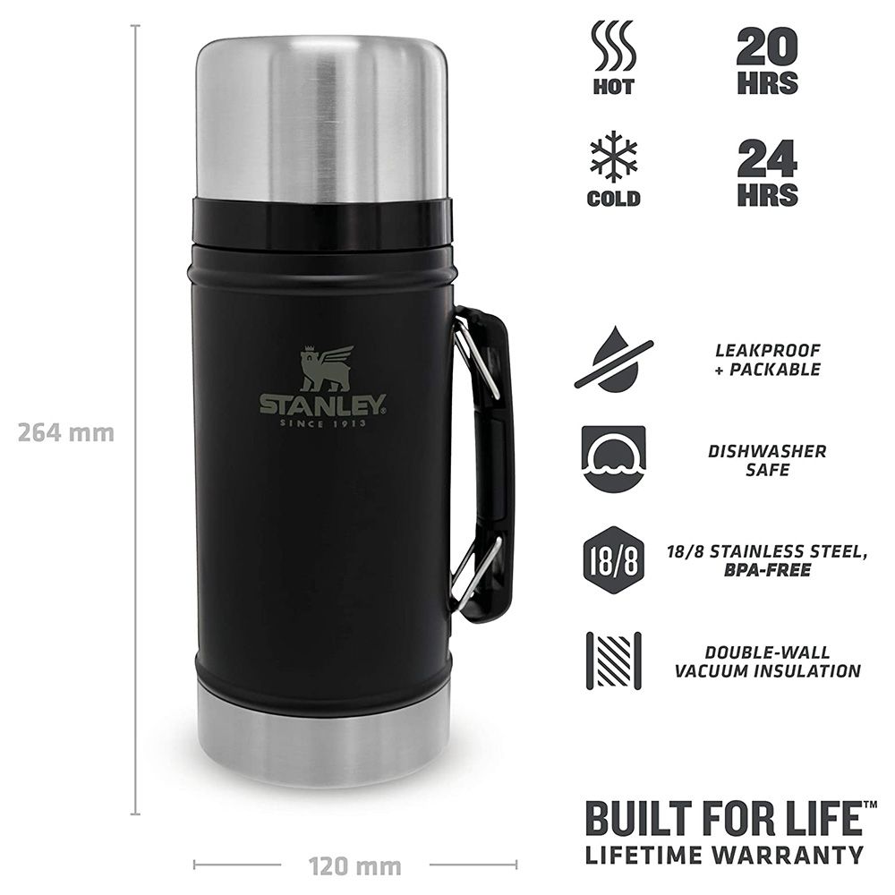 Stanley - Classic Vacuum Flask 946ml - Matte Black 