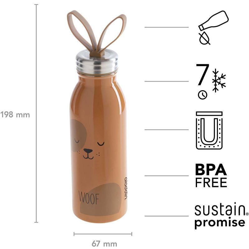 Aladdin - 0.43L Water Bottle Dog Emea - Brown