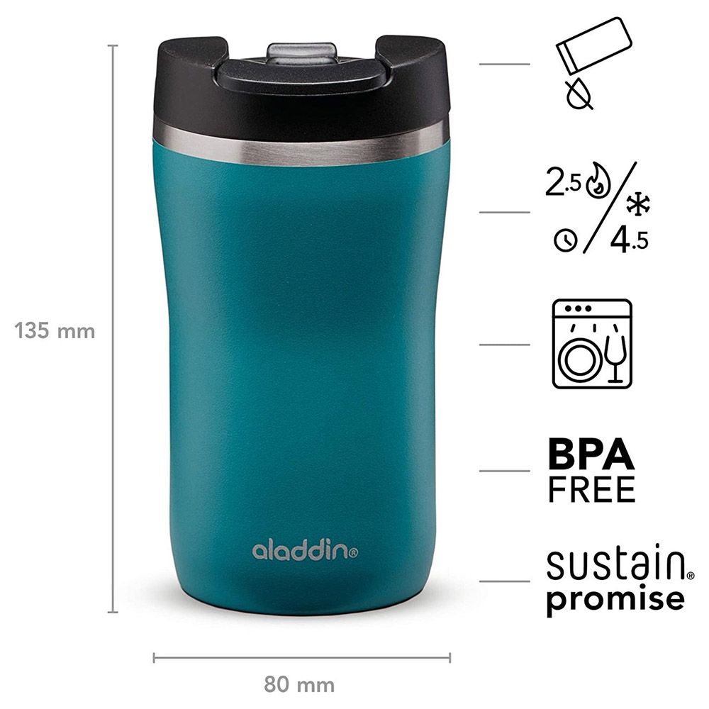 Aladdin Cafe Therma Vacuum Leak-Lock SS Mug 0.25L Aqua Blue