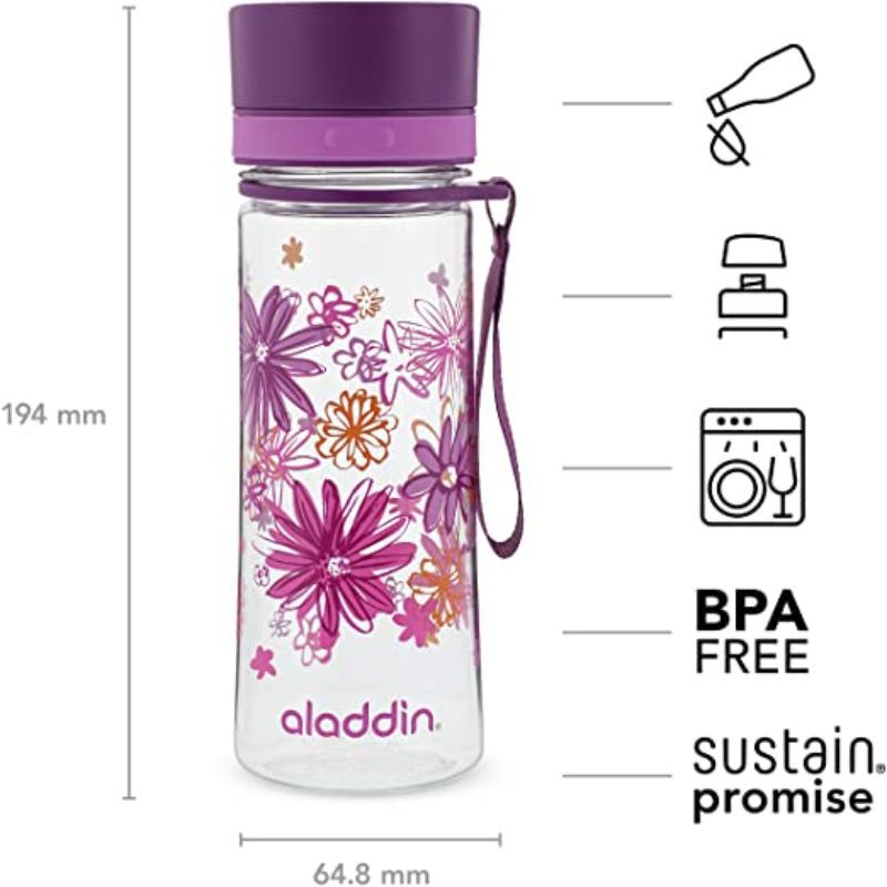 Aladdin - Aveo Water Bottle 0.35L - Purple (Graphics)