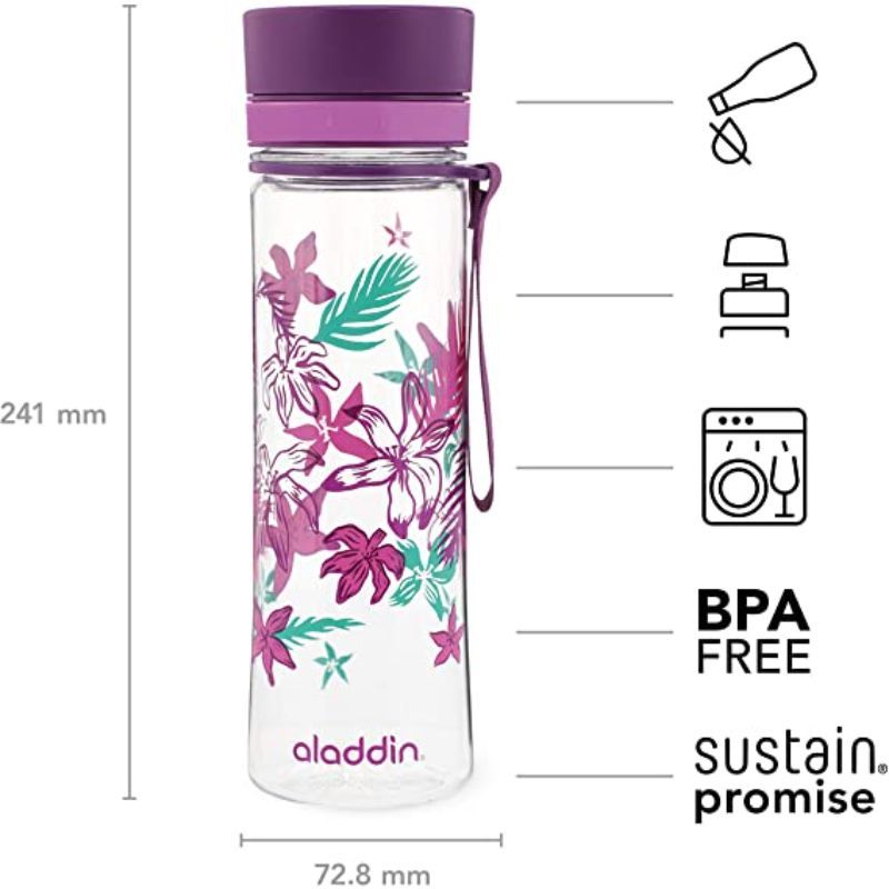 Aladdin - Aveo Water Bottle 0.6L - Purple (Graphics)