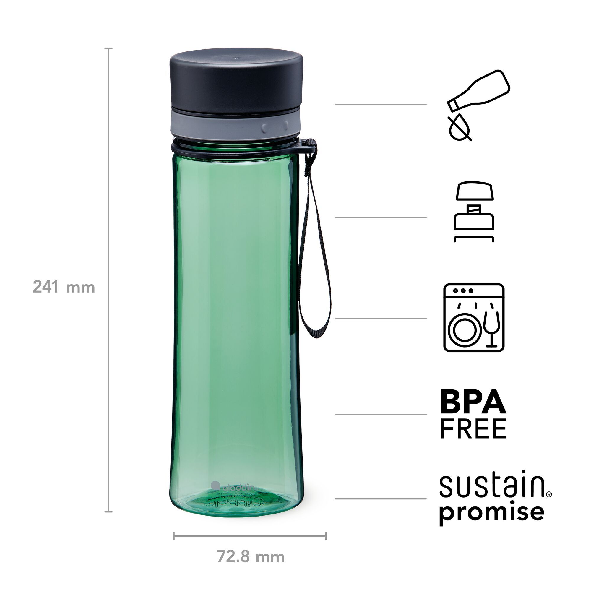 Aladdin Aveo Water Bottle 0.6L Basil Green 