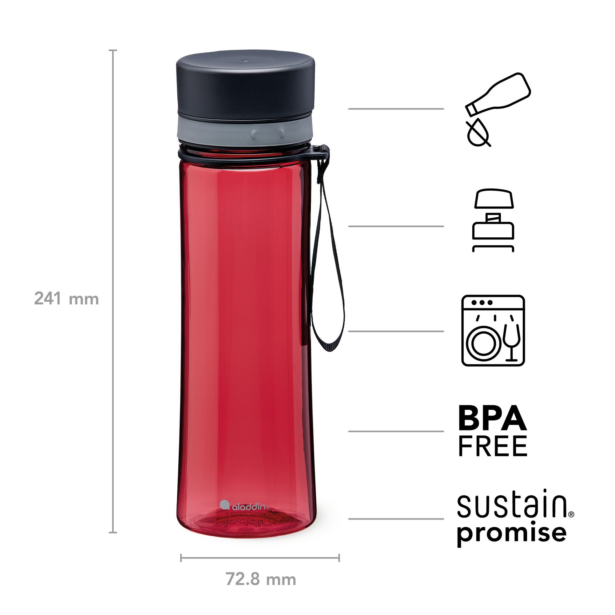 Aladdin Aveo Water Bottle 0.6L Cherry Red 