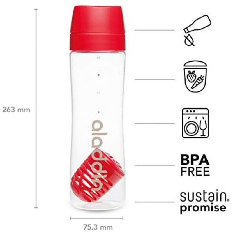 Aladdin - Infuse Water Bottle 0.7L - Red