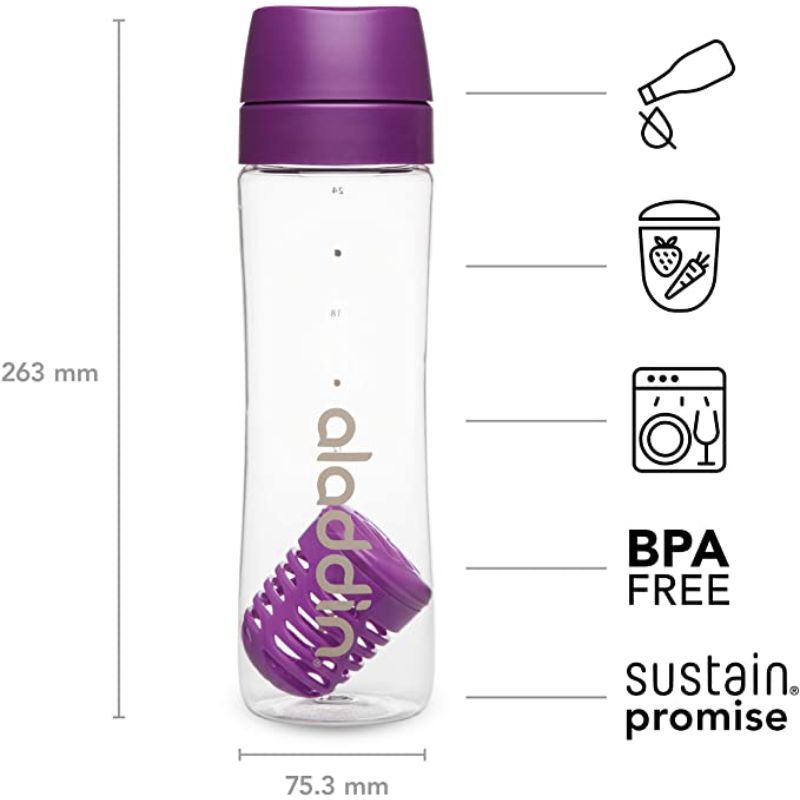 Aladdin - Infuse Water Bottle 0.7L - Purple