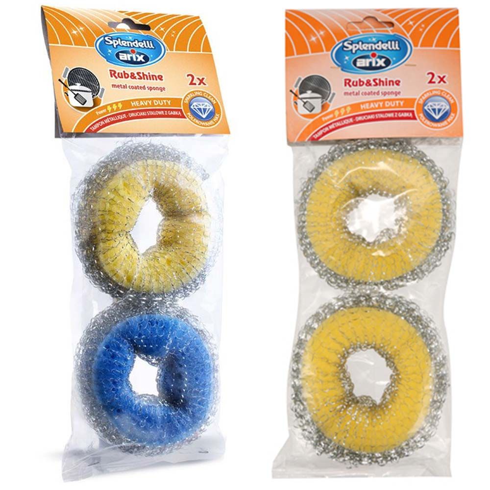 Arix - Rub & Shine Wire Sponge Pack of 2 - Assorted