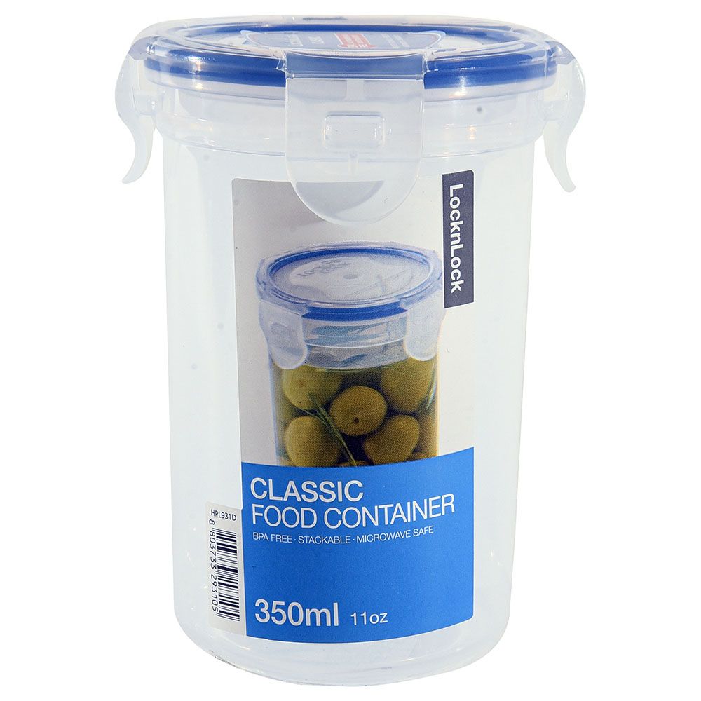 LocknLock - Round Tall Food Container - 350ml - Clear