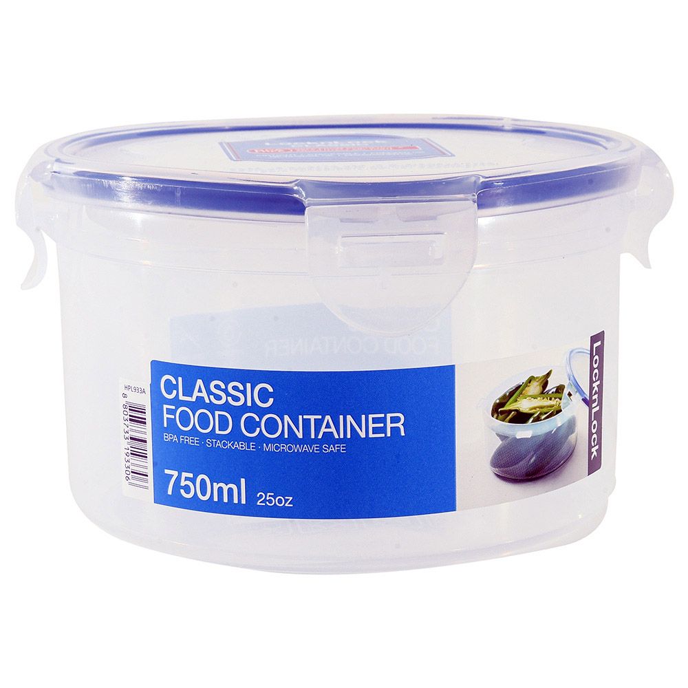 LocknLock - Round Food Container - 750ml - Clear