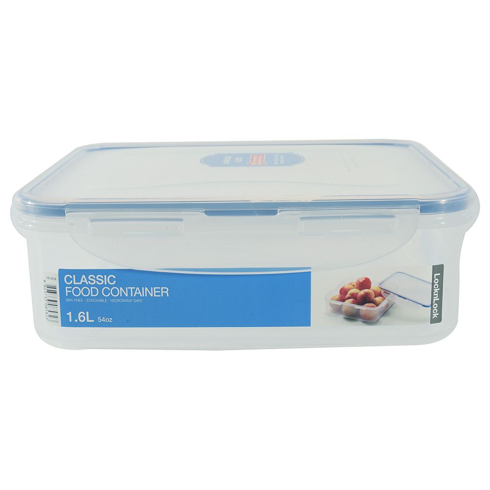 LocknLock - Square Food Container w/ Tray - 1.6L - Clear