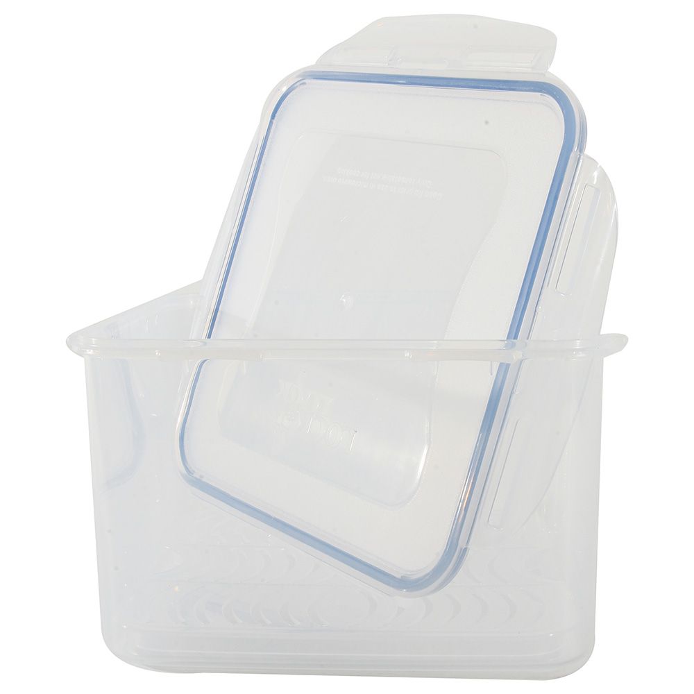 LocknLock - Square Food Container w/ Tray - 3.7L - Clear