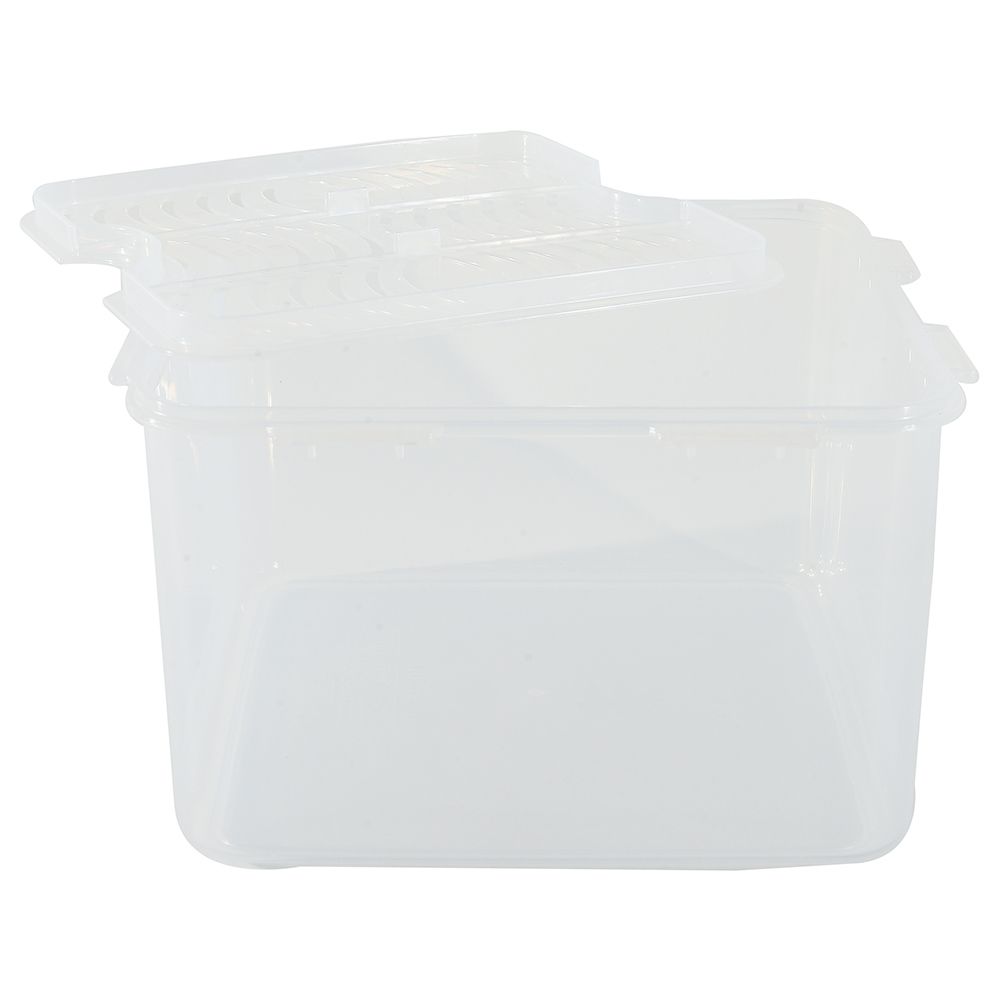 LocknLock - Square Food Container w/ Tray - 3.7L - Clear