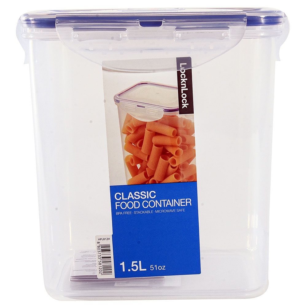 LocknLock - Rectangular Tall Food Container - 1.5L - Clear