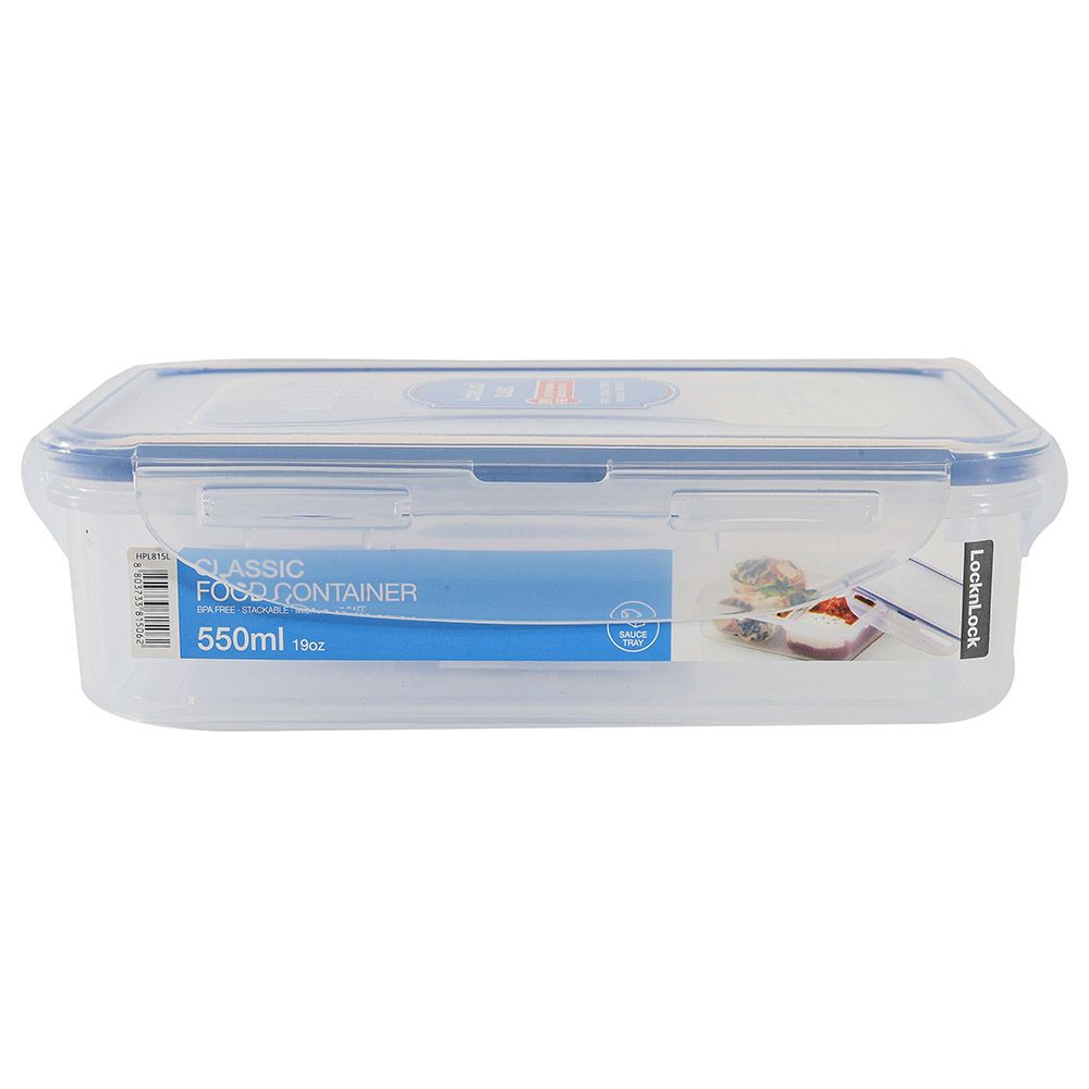 LocknLock - Rectangular Food Container w/ Sauce Tray - 550ml