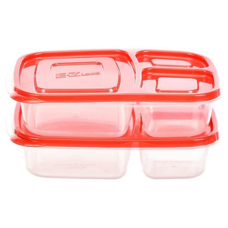 LocknLock - Ezlock Rectangle Container 965ml - Red - 2pcs