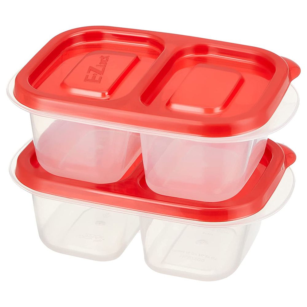 LocknLock - Ezlock Rectangle Container 260ml - Red - 2pcs