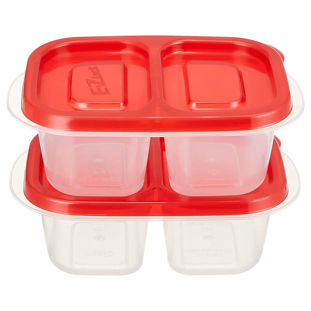 LocknLock - Ezlock Rectangle Container 260ml - Red - 2pcs