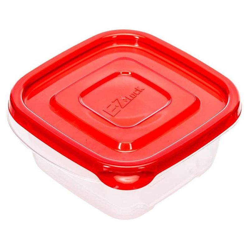 LocknLock - Ezlock Square Container 250ml - Red - 3pcs