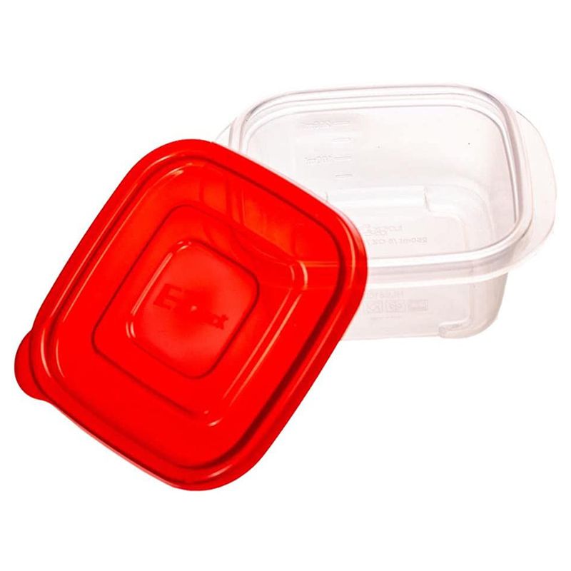 LocknLock - Ezlock Square Container 250ml - Red - 3pcs