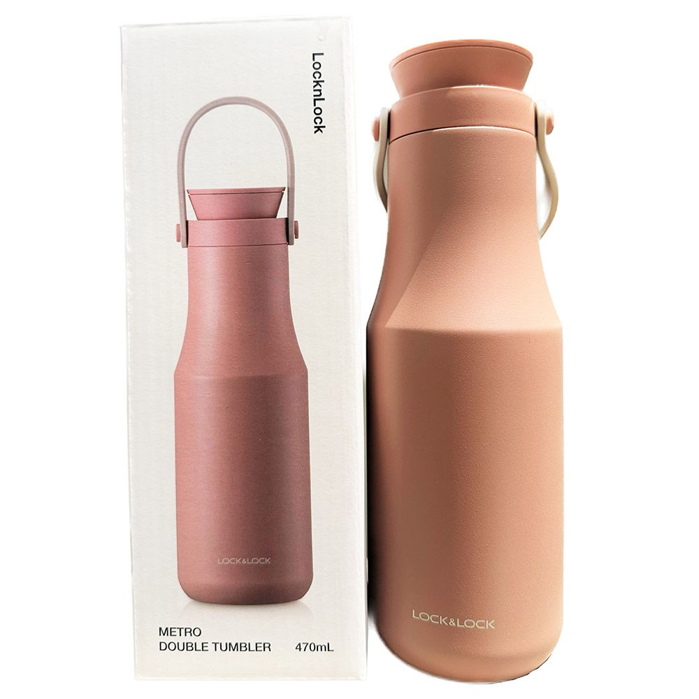 Lock&Lock - Stainless Steel Metro Double Tumbler - Pink - 470ml