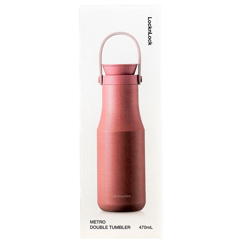 Lock&Lock - Stainless Steel Metro Double Tumbler - Pink - 470ml