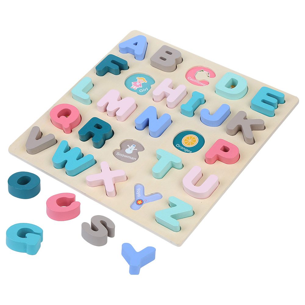 Factory Price - Turquoise Wooden ABC Puzzle Alphabets - 26pc