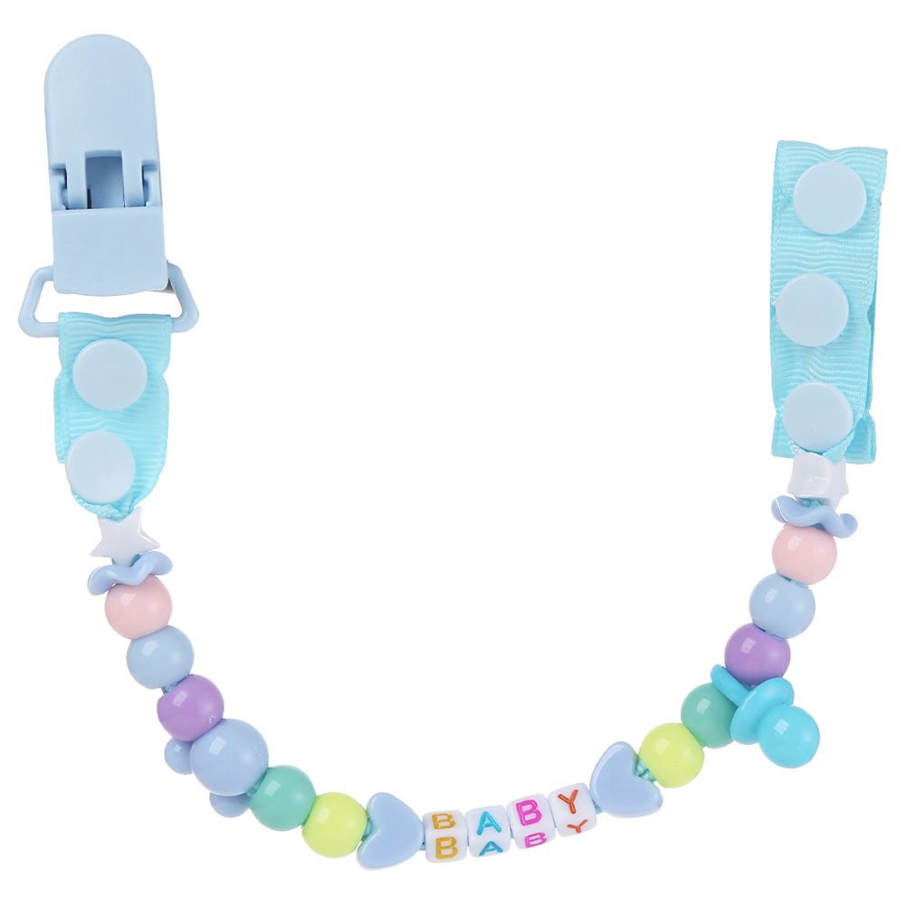 Factory Price - Simple Beaded Pacifier Clip - Blue