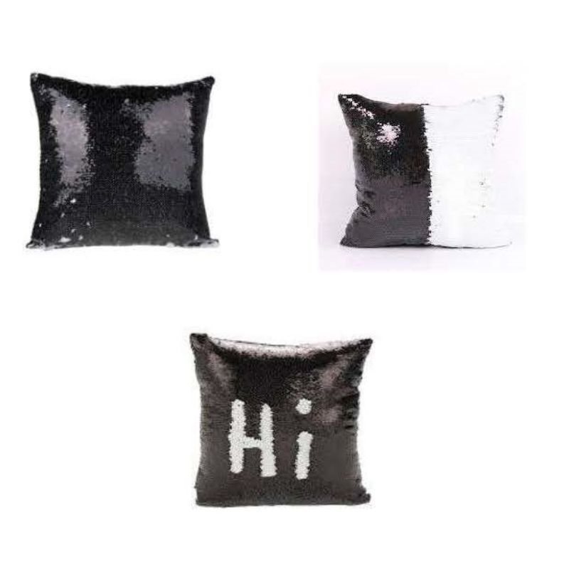 Factory Price Reversible Sequins Cushion Cover - Black/White