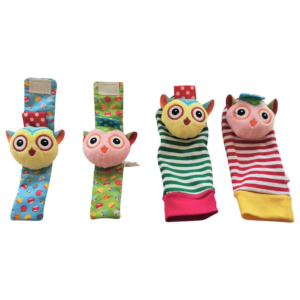 Factory Price - Wrist Rattle & Foot Finder Socks - Animal Design F