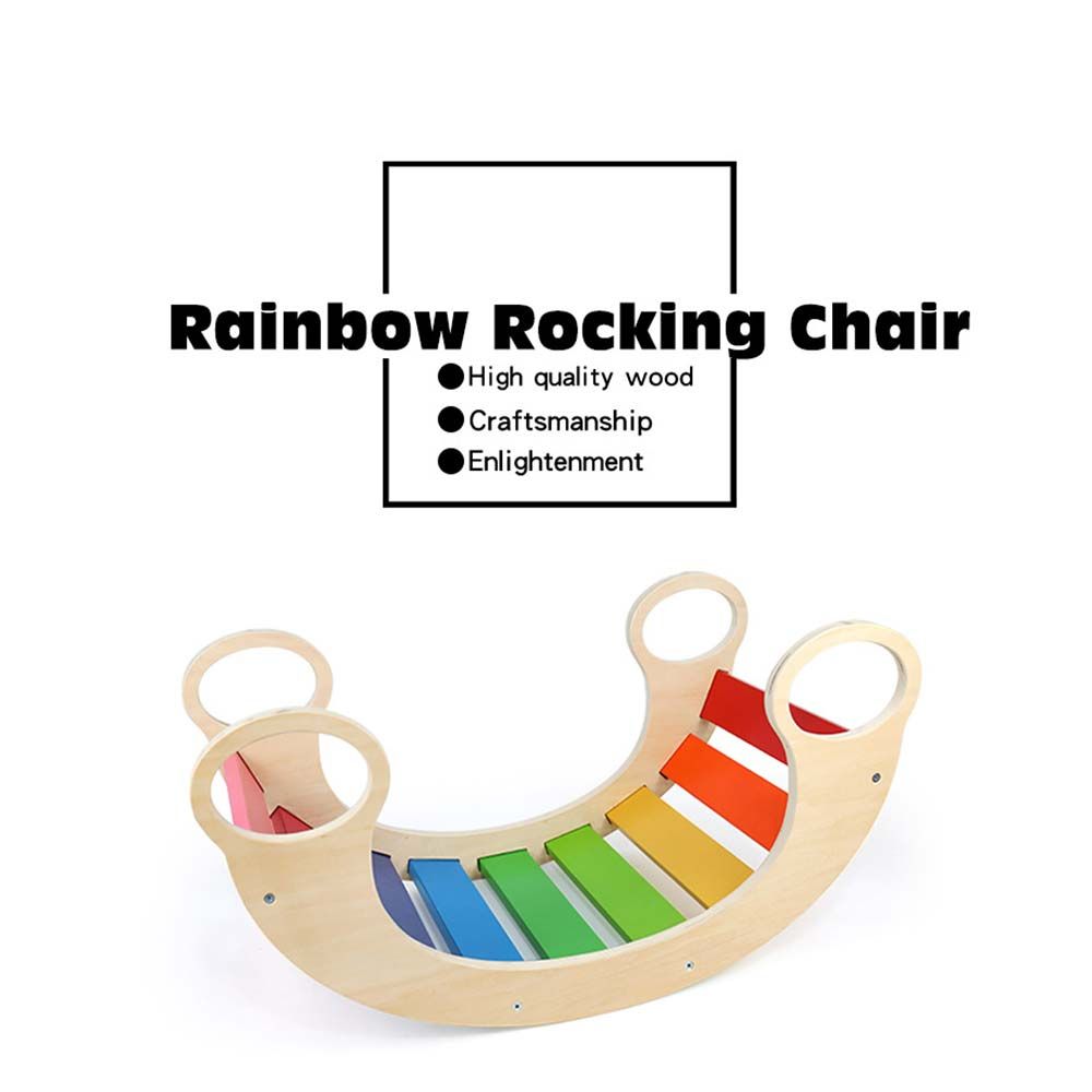 Factory Price - Wooden Bright Rainbow Rocking Chair