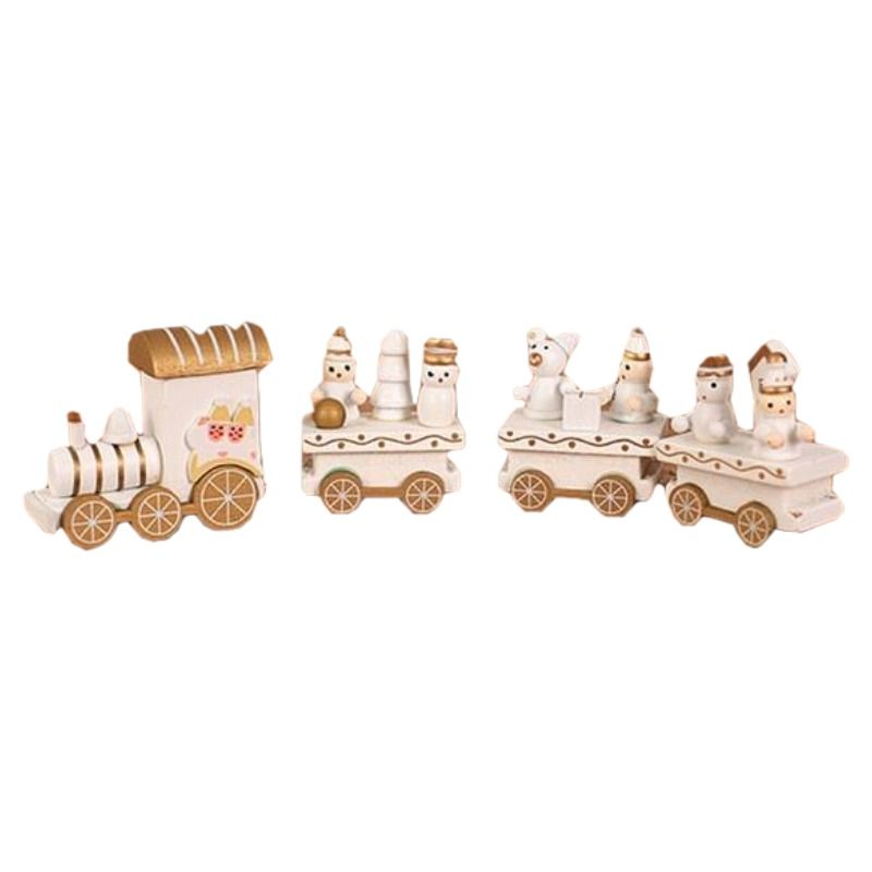 Factory Price - Christmas Wooden Train Set - 4Pcs - White