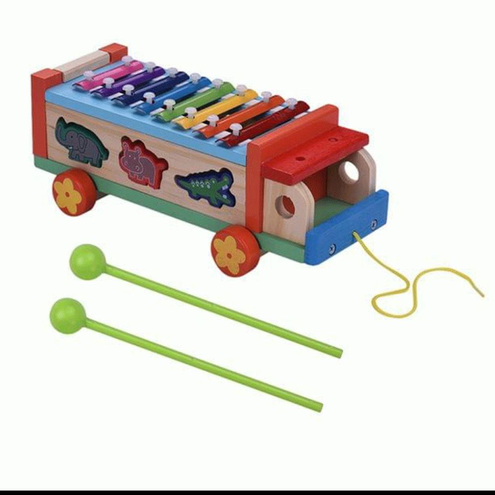 Factory Price - Wooden Xylophone Piano Car - 8 Tunes