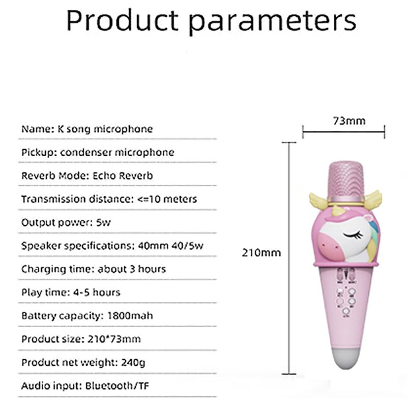 Factory Price - Unicorn Wireless Karaoke Microphone - Pink