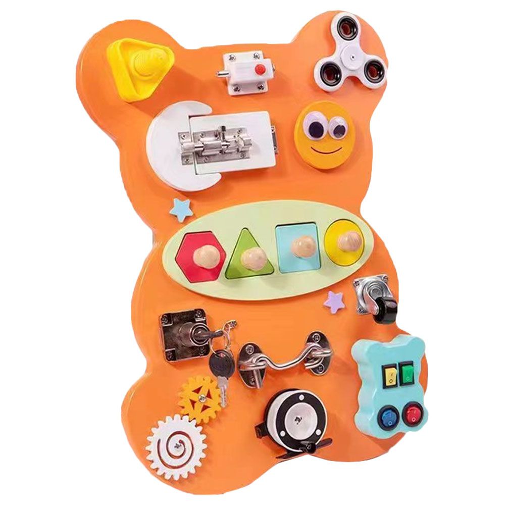 Factory Price - 12-In-1 Cute Bear Multifunctional Busy Board