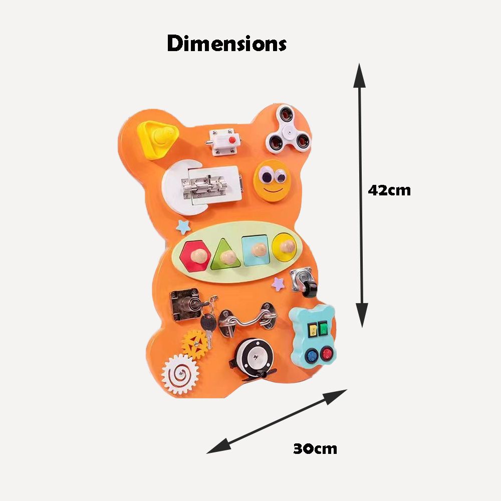 Factory Price - 12-In-1 Cute Bear Multifunctional Busy Board