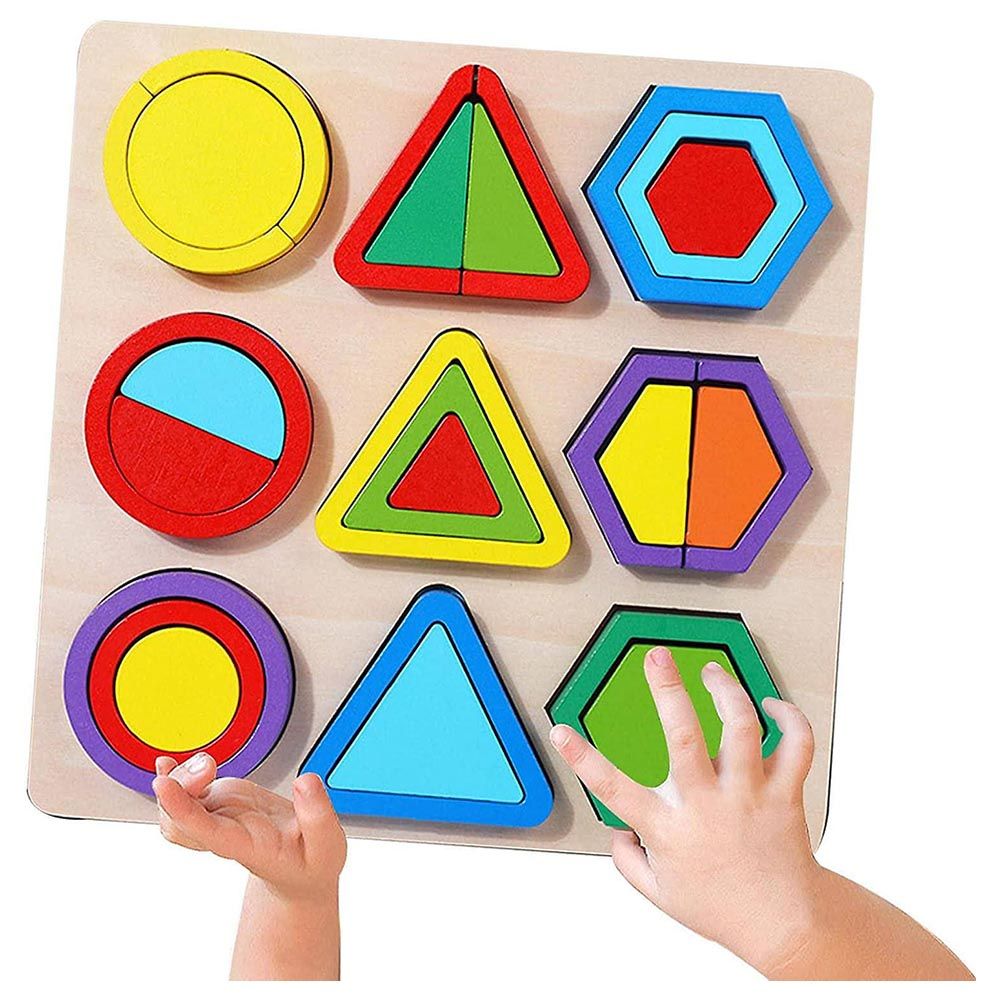 Factory Price - Wooden Geometric Shapes Block Puzzles - 27pcs