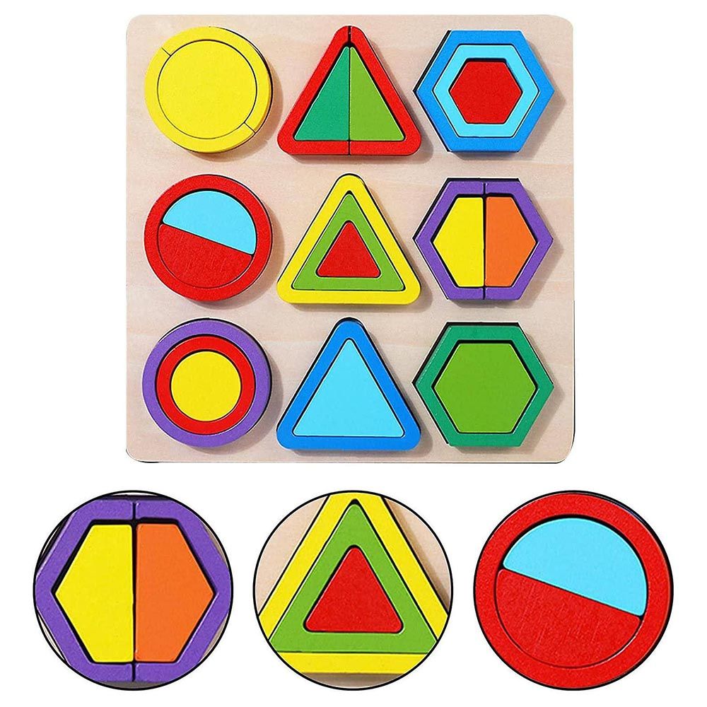 Factory Price - Wooden Geometric Shapes Block Puzzles - 27pcs