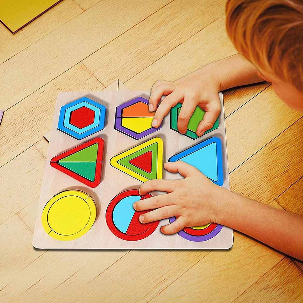 Factory Price - Wooden Geometric Shapes Block Puzzles - 27pcs