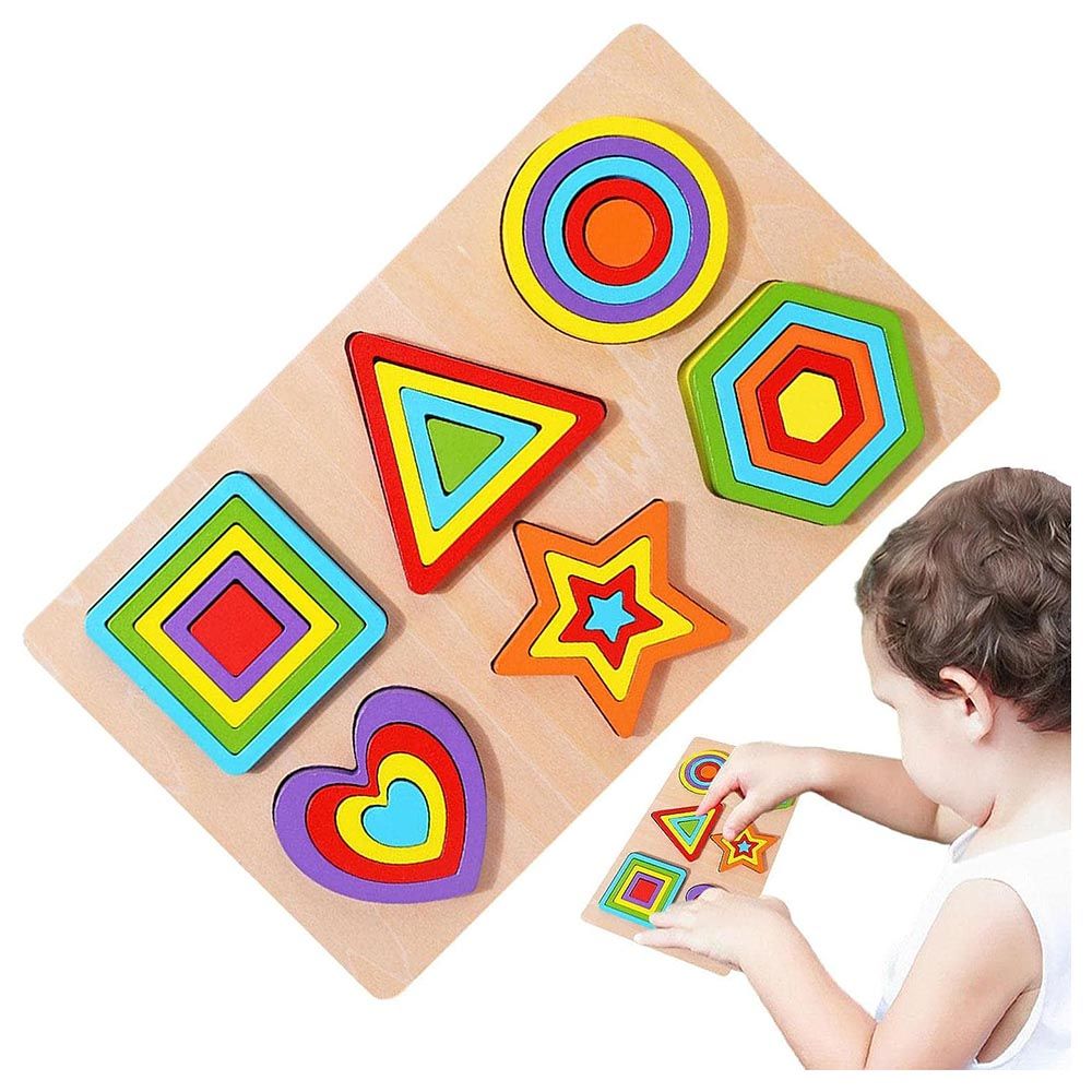 Factory Price - Geometric Shapes Wooden Puzzles - 27pcs