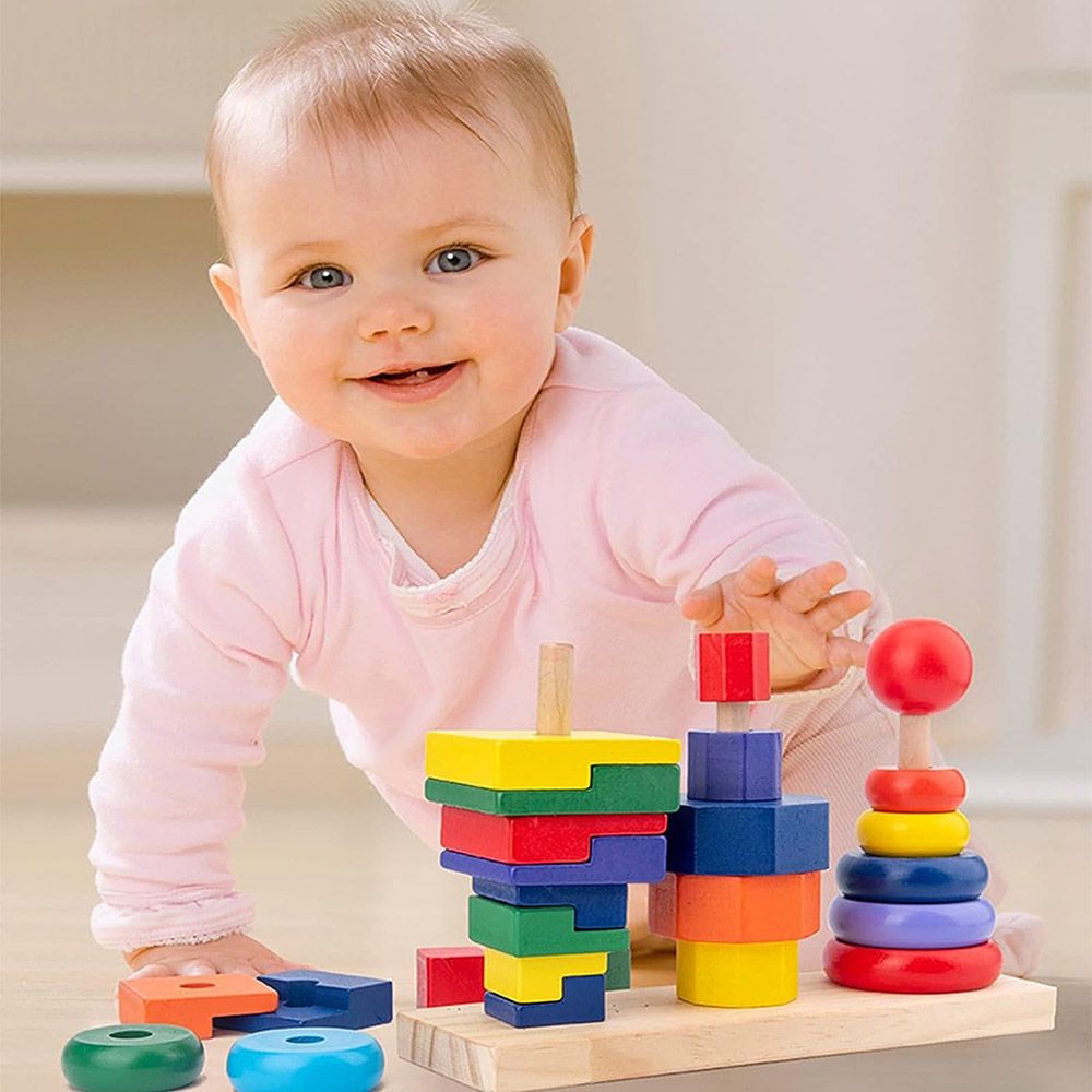 Factory Price - Rainbow Stacking Tower Toy - 3Pc Set