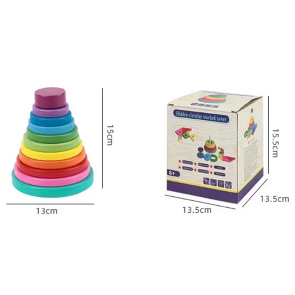 Factory Price - Wooden Coloured Tower - Round